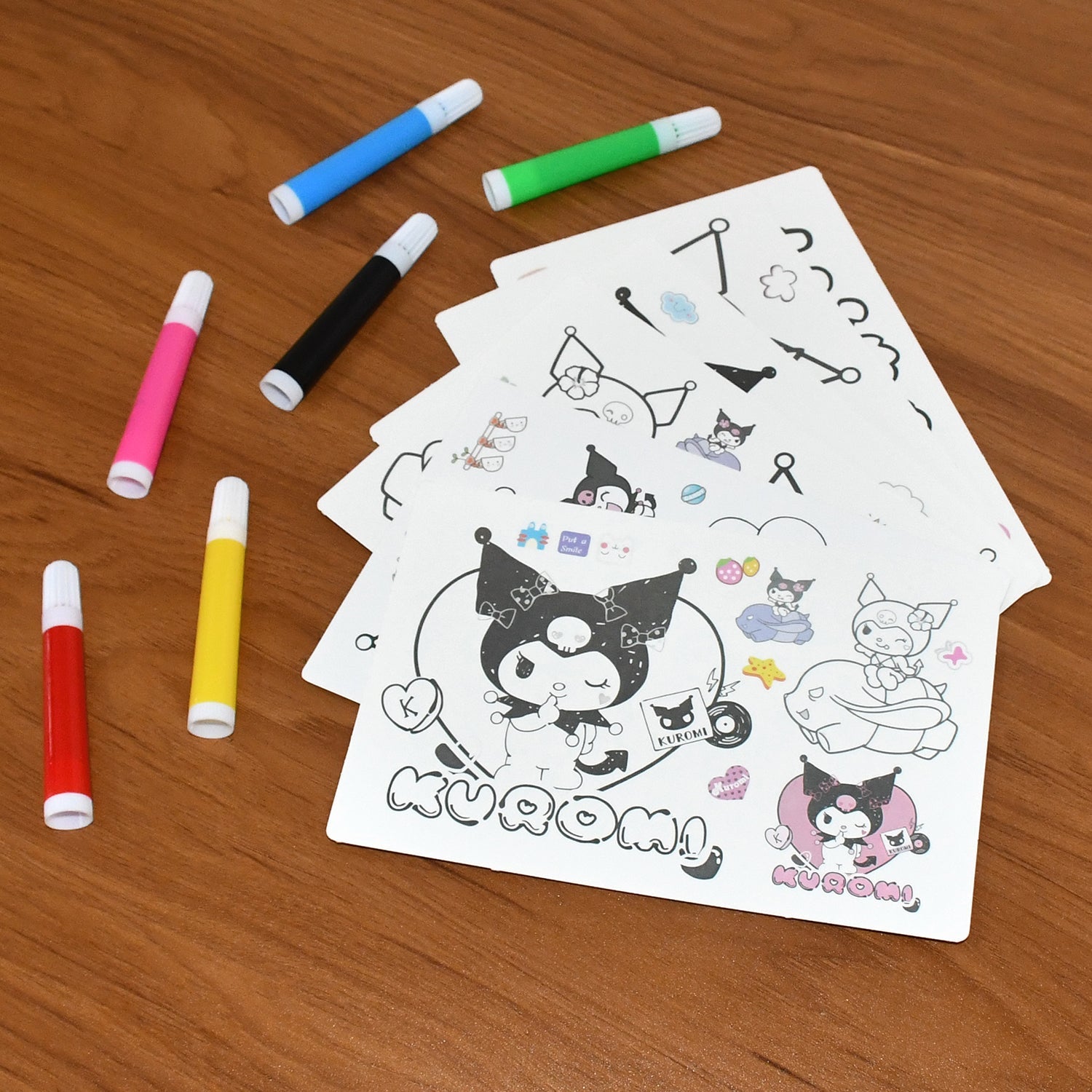 Coloring Book for Kids 6 Sheets with 6 Colorful Markers  (1 Set) Coloring Book for Kids 6 Sheets with 6 Colorful Markers  (1 Set)